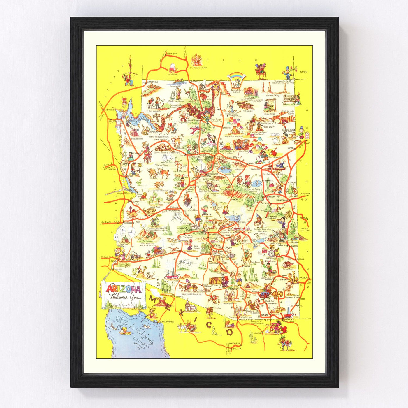 Arizona Vintage Map 1942