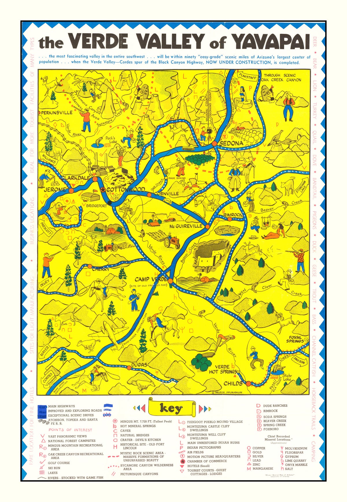 Preview of Vintage Verde Valley, AZ Map 1950
