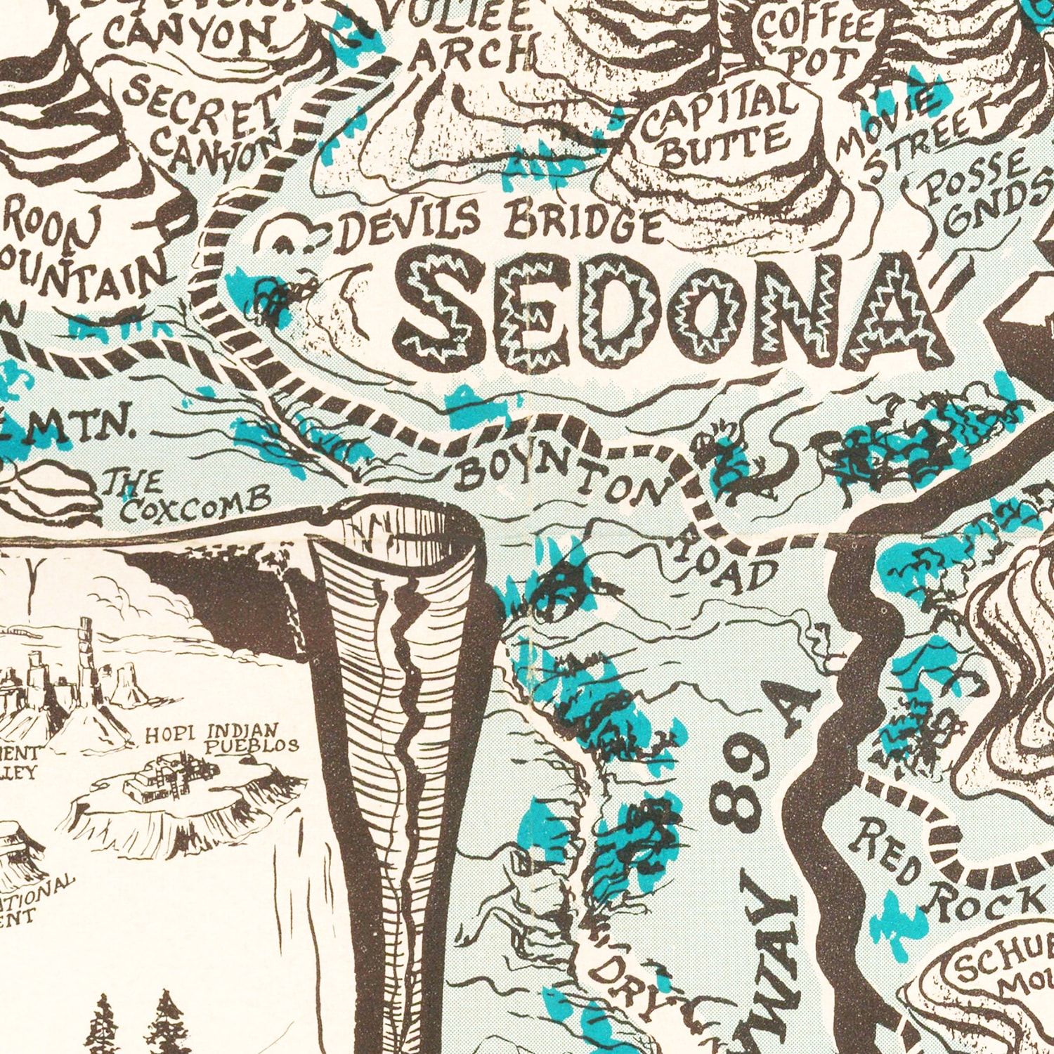 Restored historic details from the 1958 region map of County, Arizona