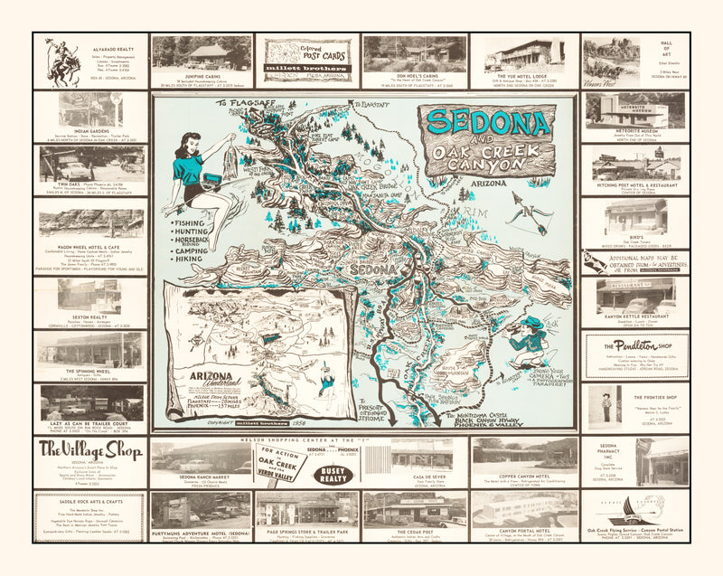 Size comparison using Vintage Sedona Map 1958