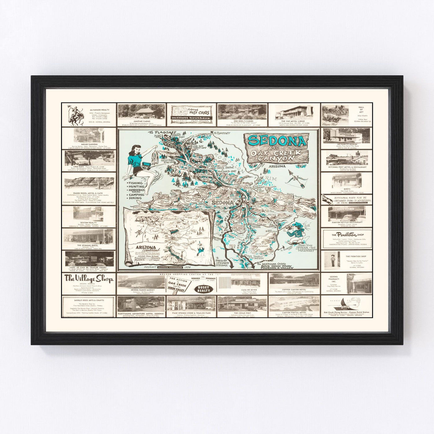 Sedona Vintage Map 1958