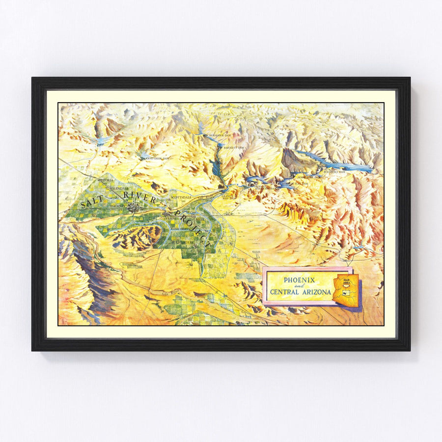 Phoenix Vintage Map 1960