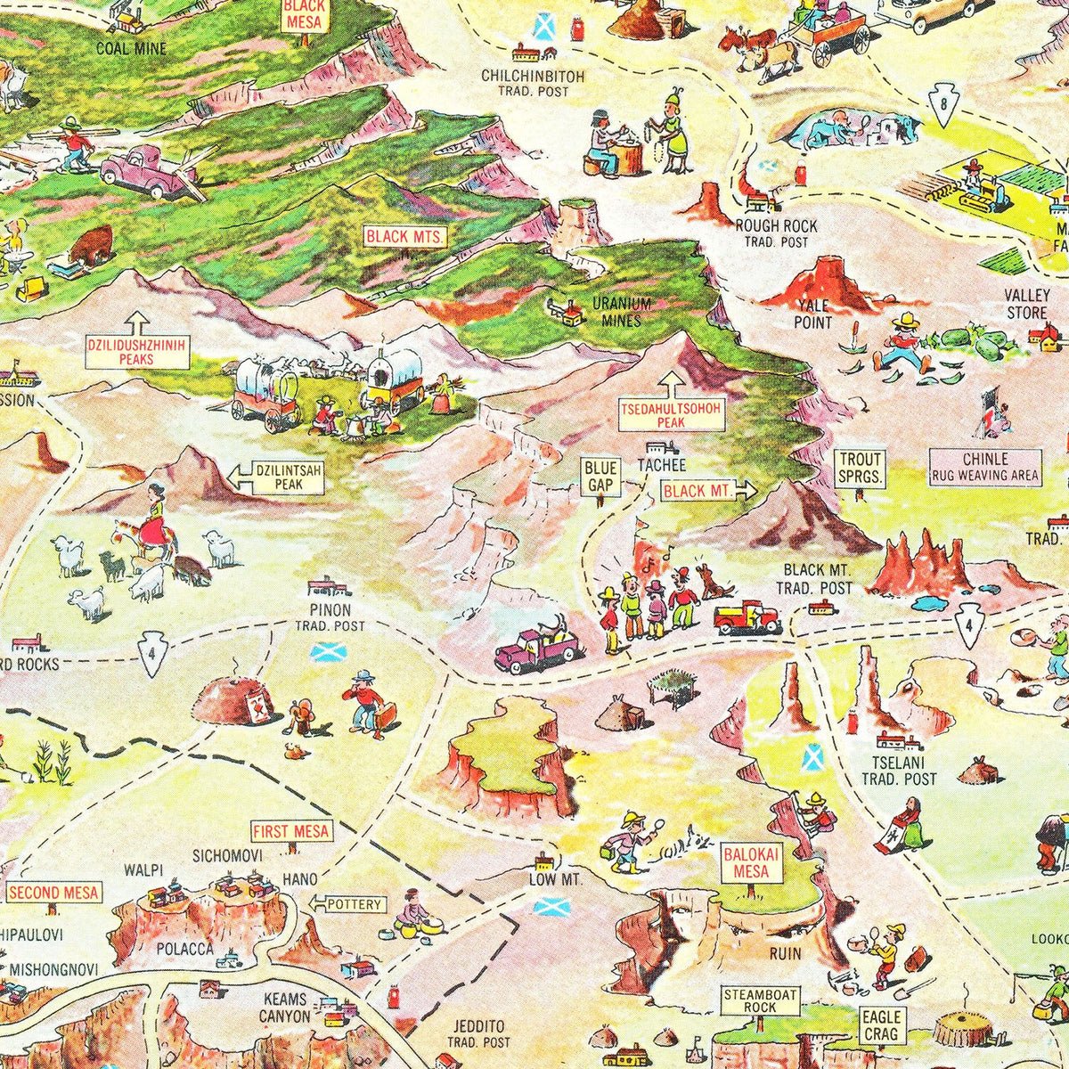 Restored historic details from the 1960 region map of County, Arizona