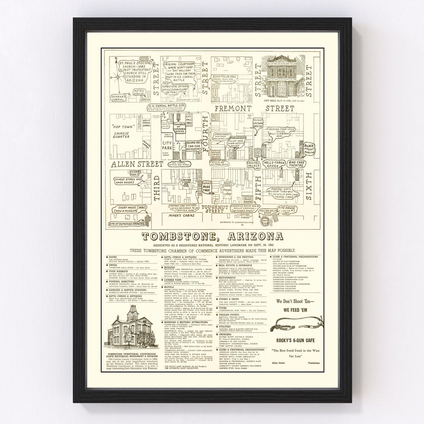 Tombstone Vintage Map 1962
