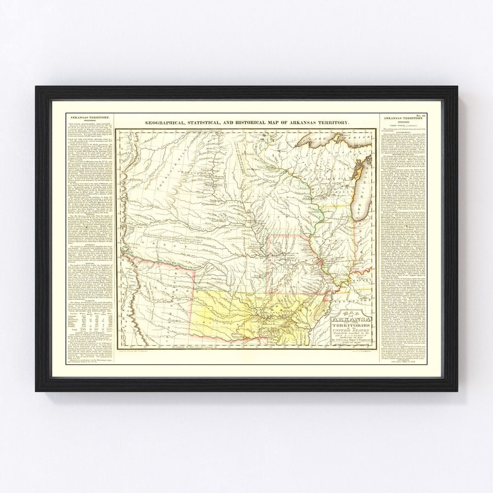 Arkansas Vintage Map 1822
