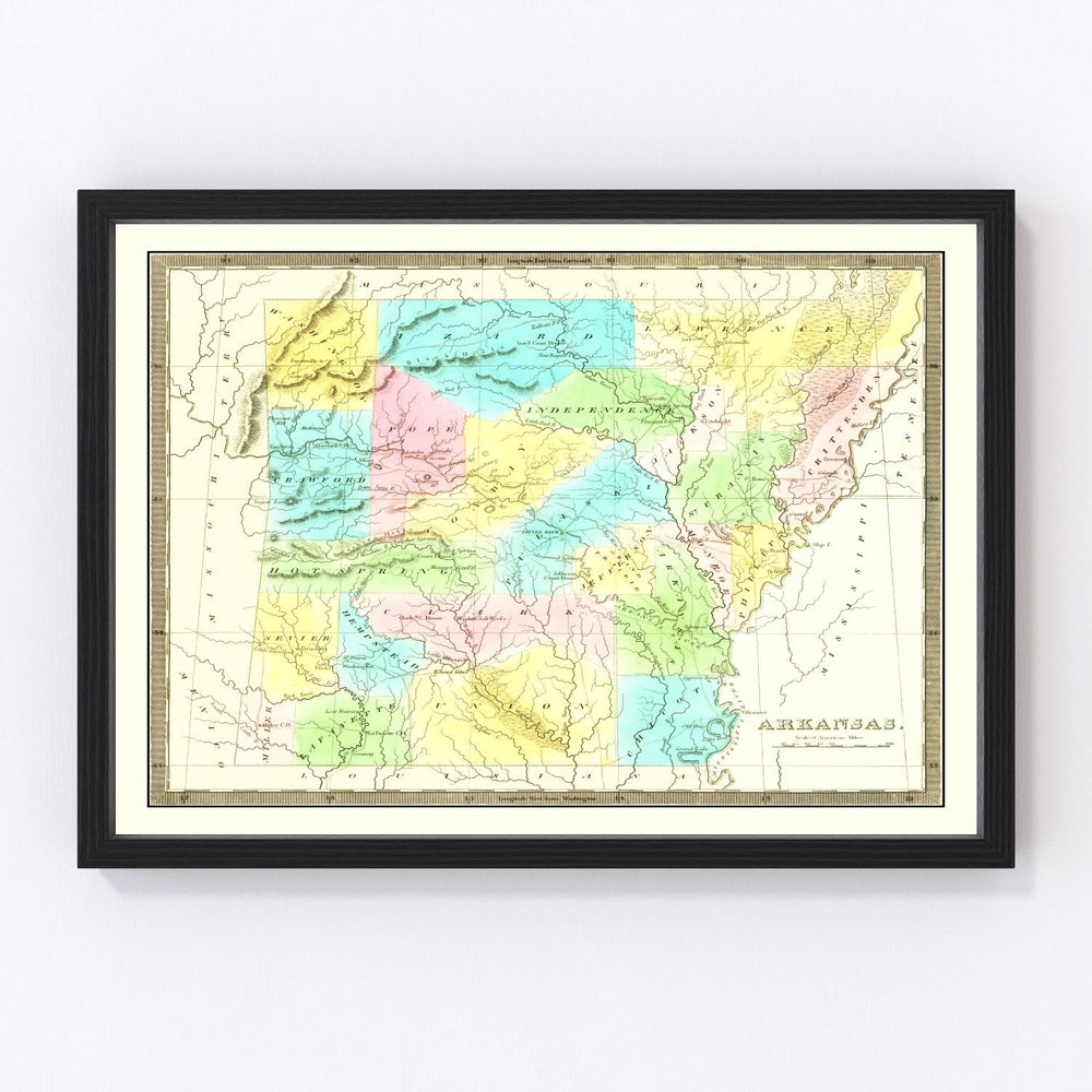 Arkansas Vintage Map 1836