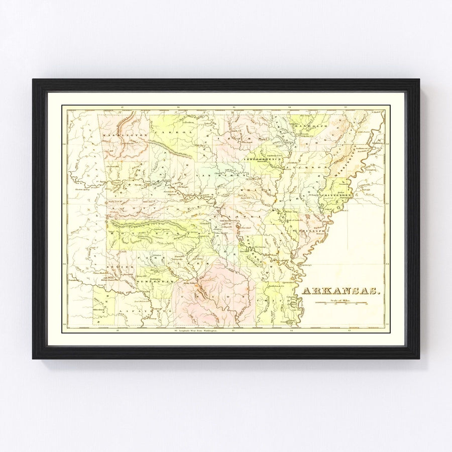 Arkansas Vintage Map 1838