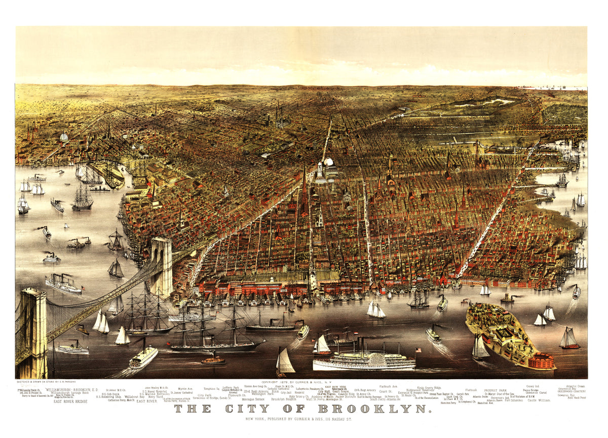 Preview of Vintage Map of Brooklyn, New York 1879