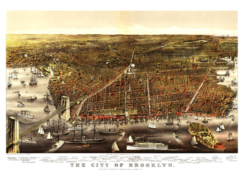 Size comparison using Vintage Map of Brooklyn, New York 1879