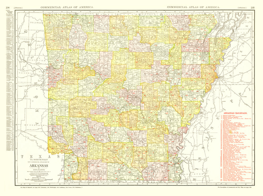 Vintage Map of Arkansas 1917 print style example