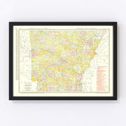 Arkansas Vintage Map 1917