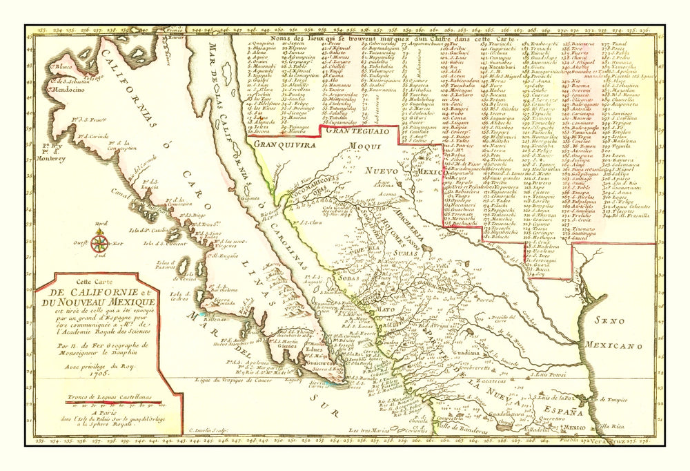 Vintage Map of California 1705 print style example