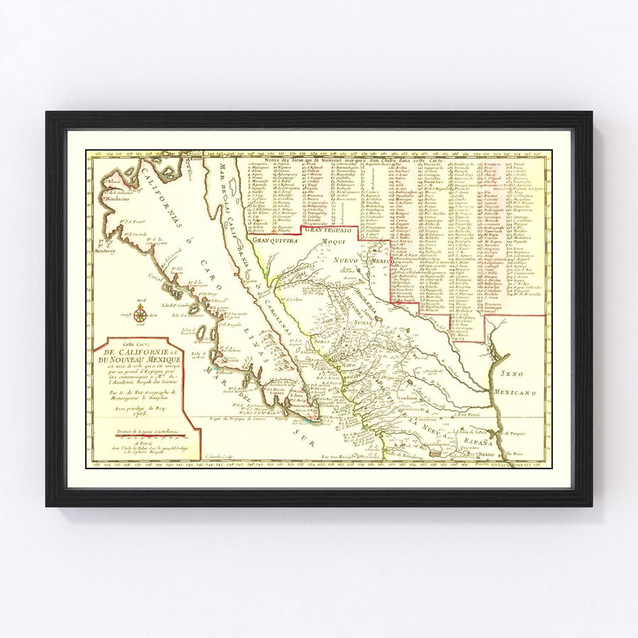 California Vintage Map 1705