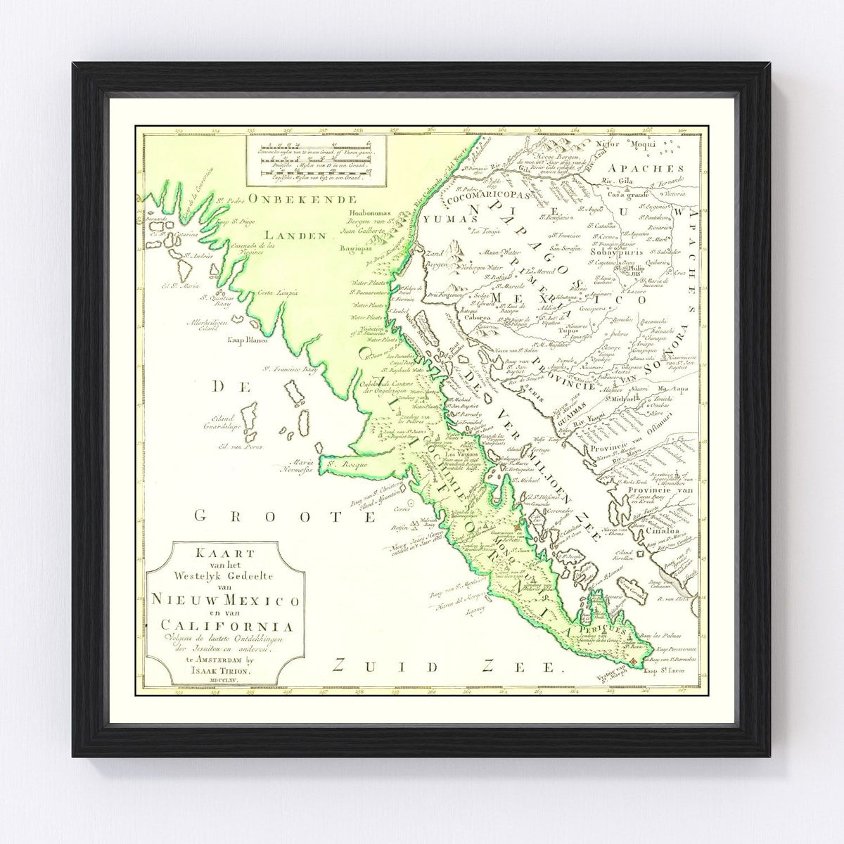 California Vintage Map 1765