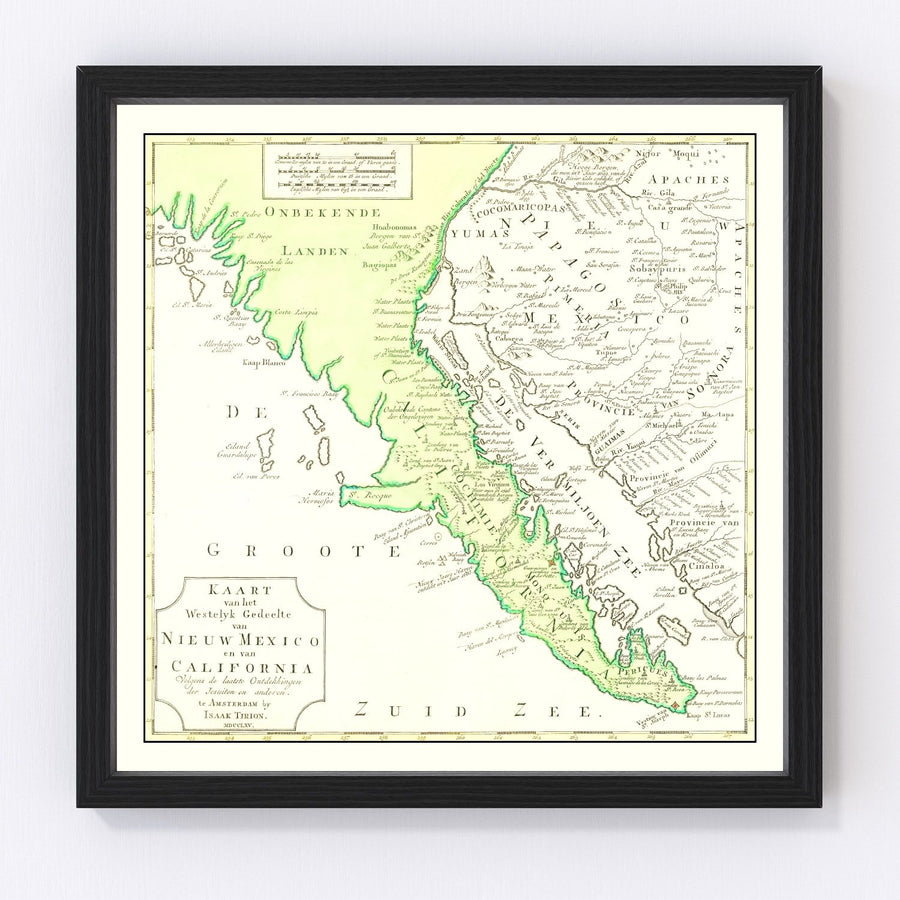 California Vintage Map 1765