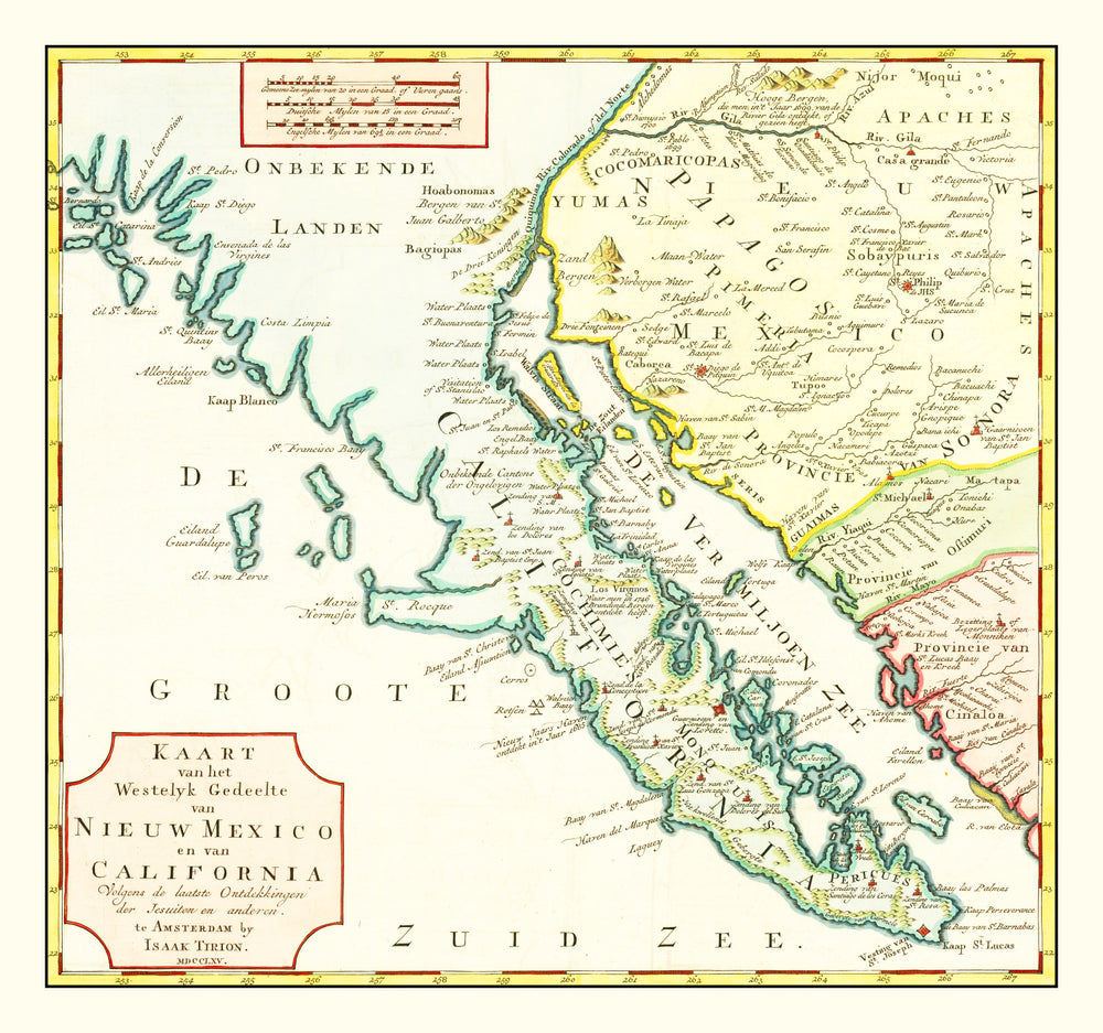 Vintage Map of California 1765 print style example