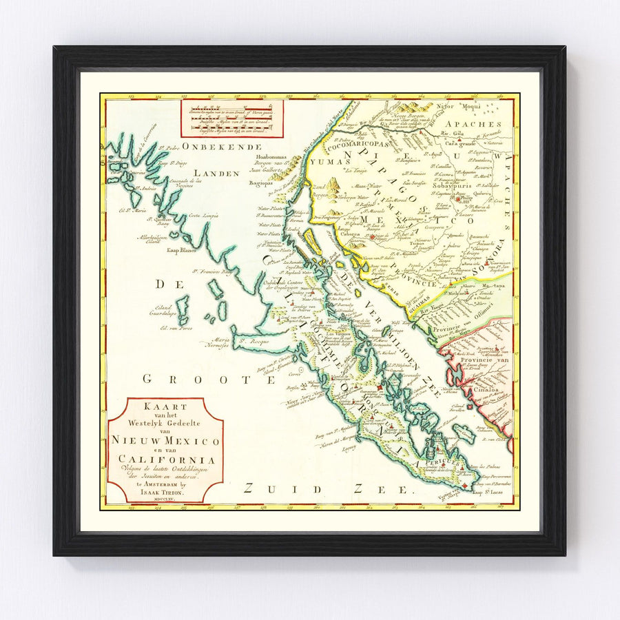 California Vintage Map 1765