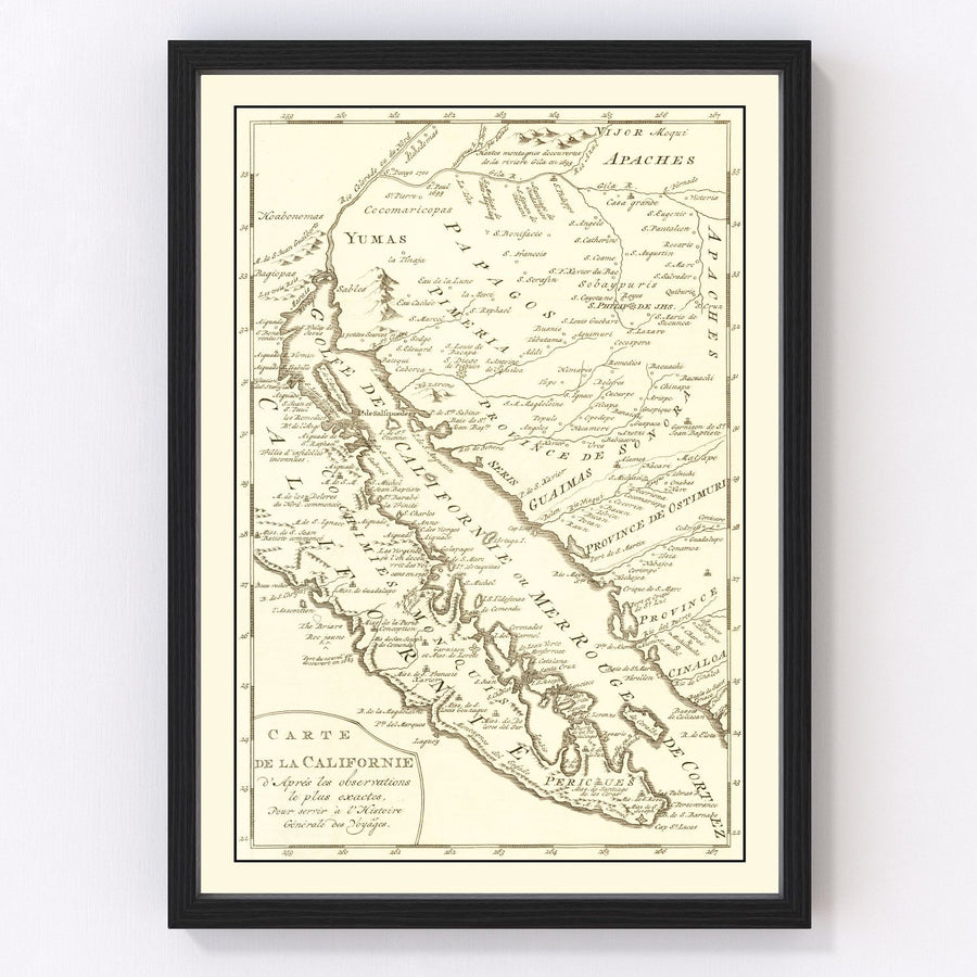 California Vintage Map 1777