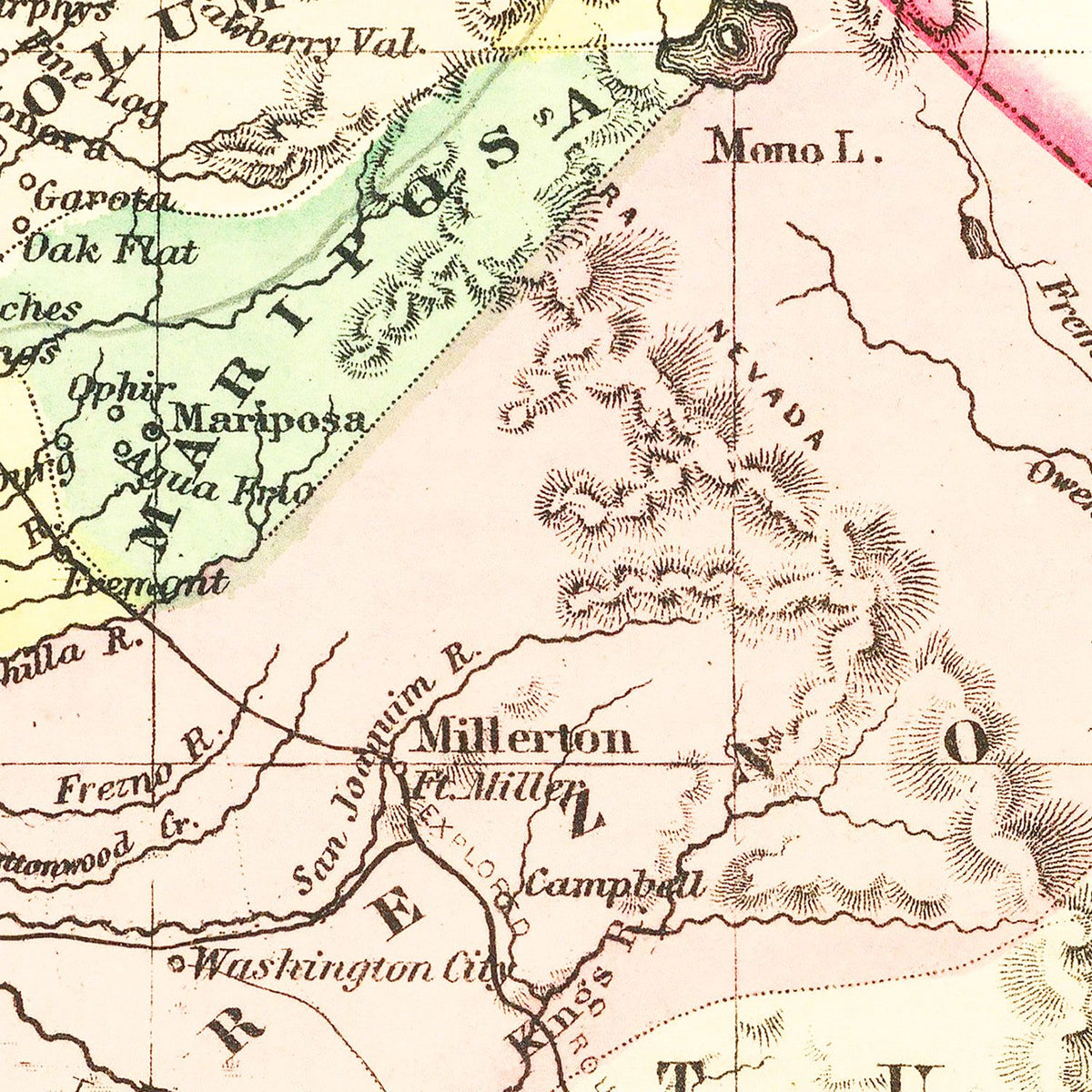 Restored historic details from the 1855 state map of County, California