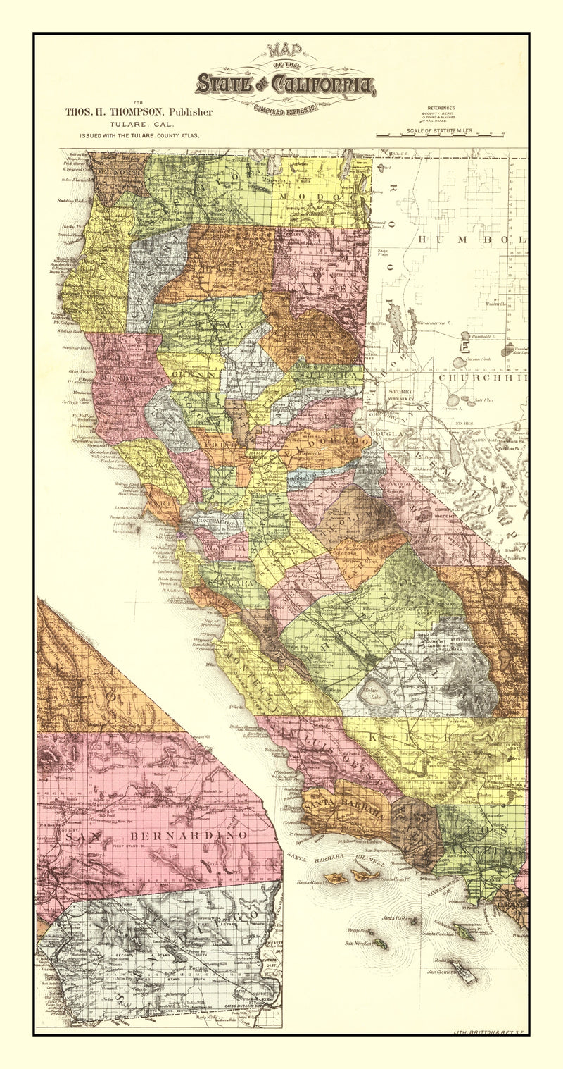 Size comparison using Vintage Map of California 1891