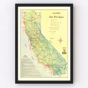 California Vintage Map 1956