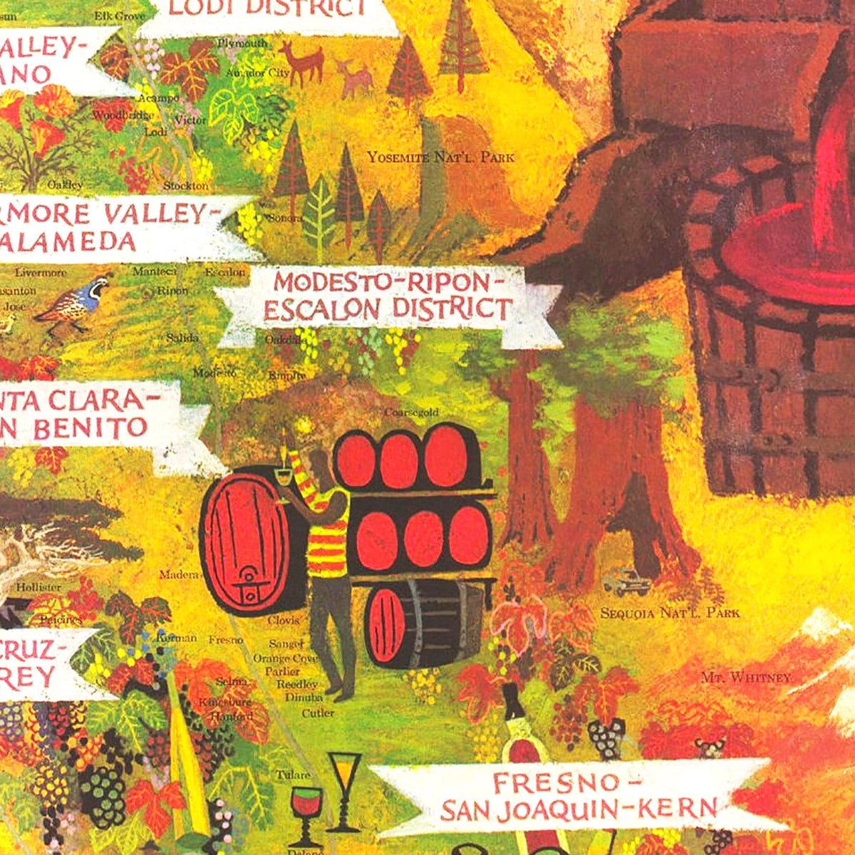 Restored historic details from the 1960 state map of County, California