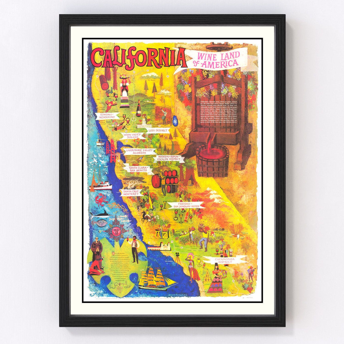 California Vintage Map 1960
