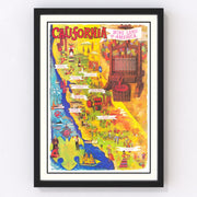 California Vintage Map 1960