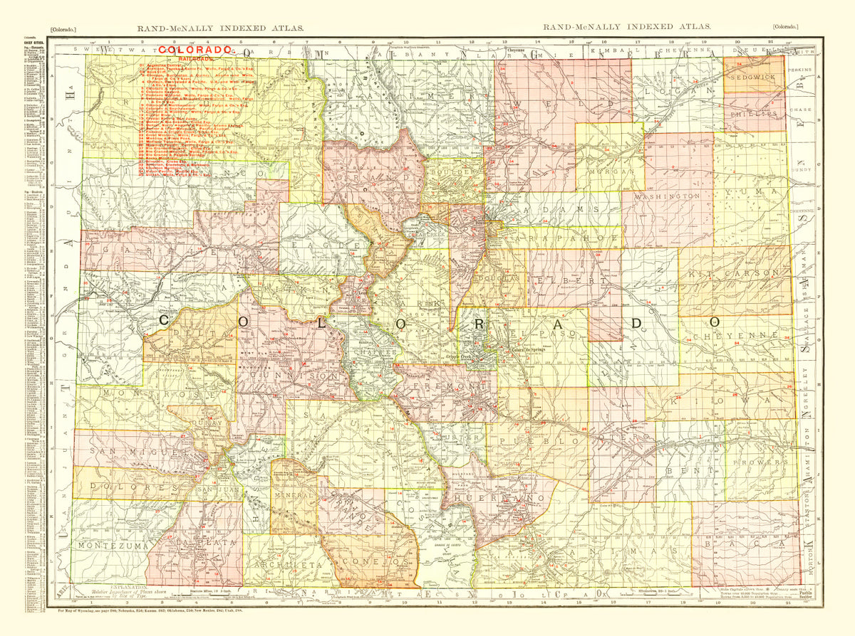 Preview of Vintage Map of Colorado 1908
