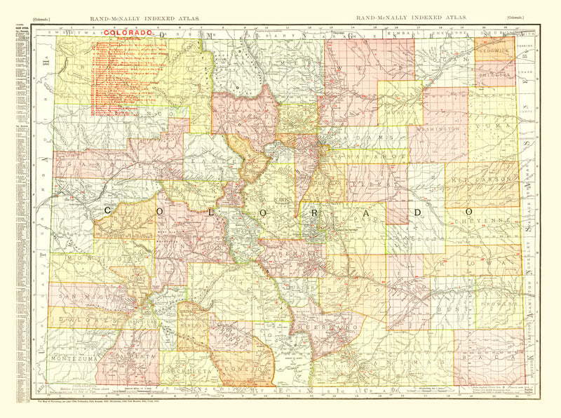 Size comparison using Vintage Map of Colorado 1908