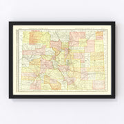 Colorado Vintage Map 1908