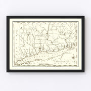 Connecticut Vintage Map 1795