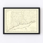 Connecticut Vintage Map 1796