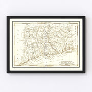 Connecticut Vintage Map 1814