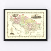 Washington Vintage Map 1856
