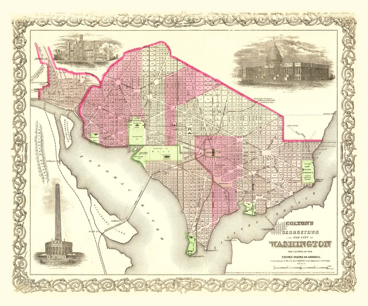 Preview of Vintage Map of Washington, DC 1866
