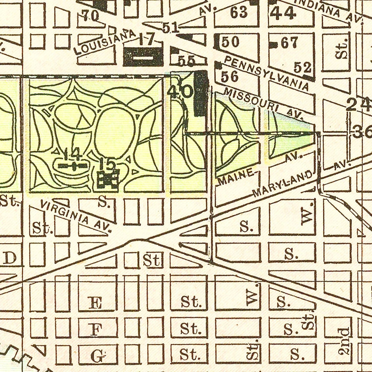 Restored historic details from the 1893 city map of Washington, DC