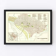 Washington Vintage Map 1893