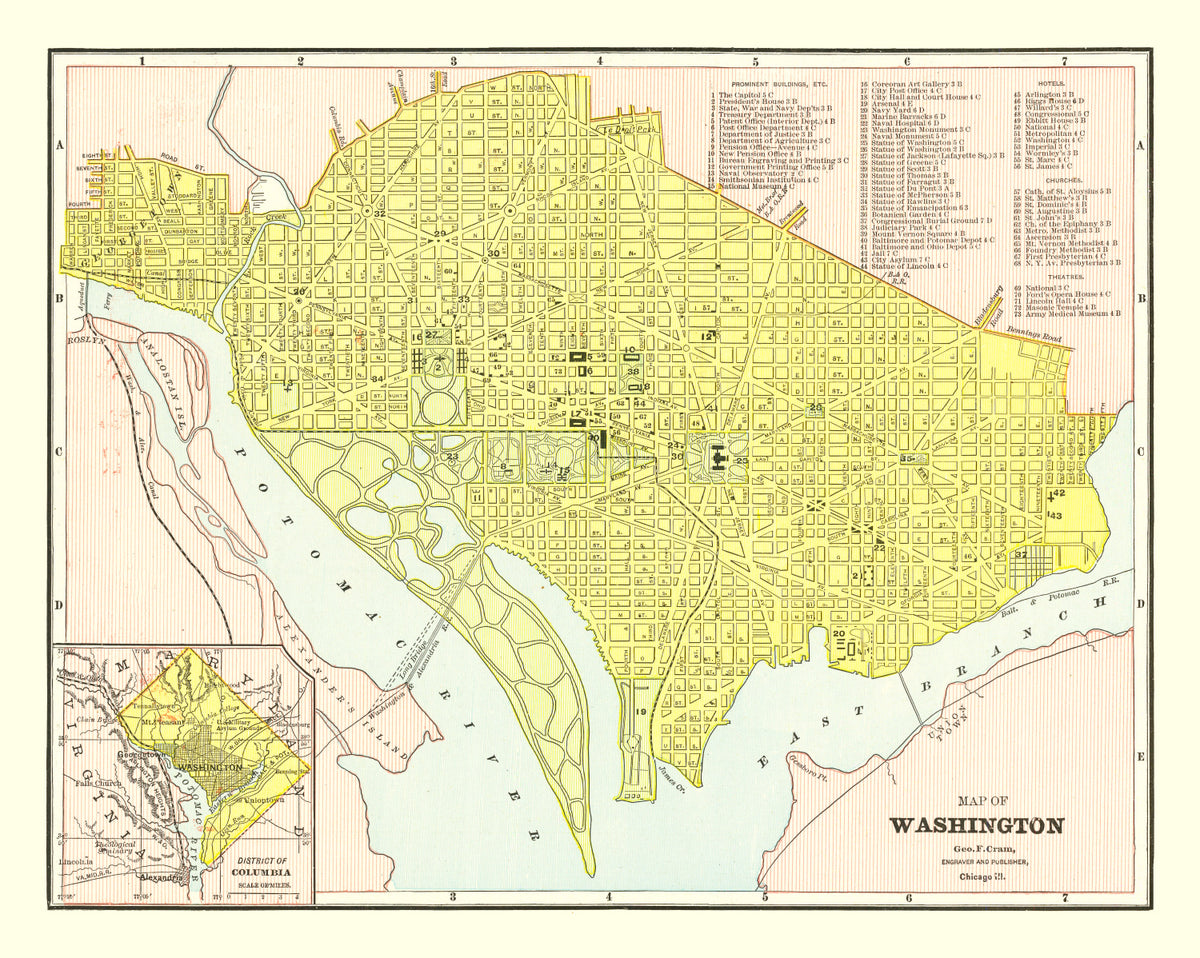 Preview of Vintage Map of Washington, DC 1899