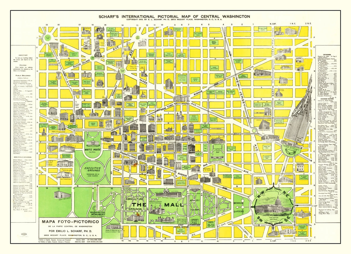 Preview of Vintage Map of Washington, DC 1919