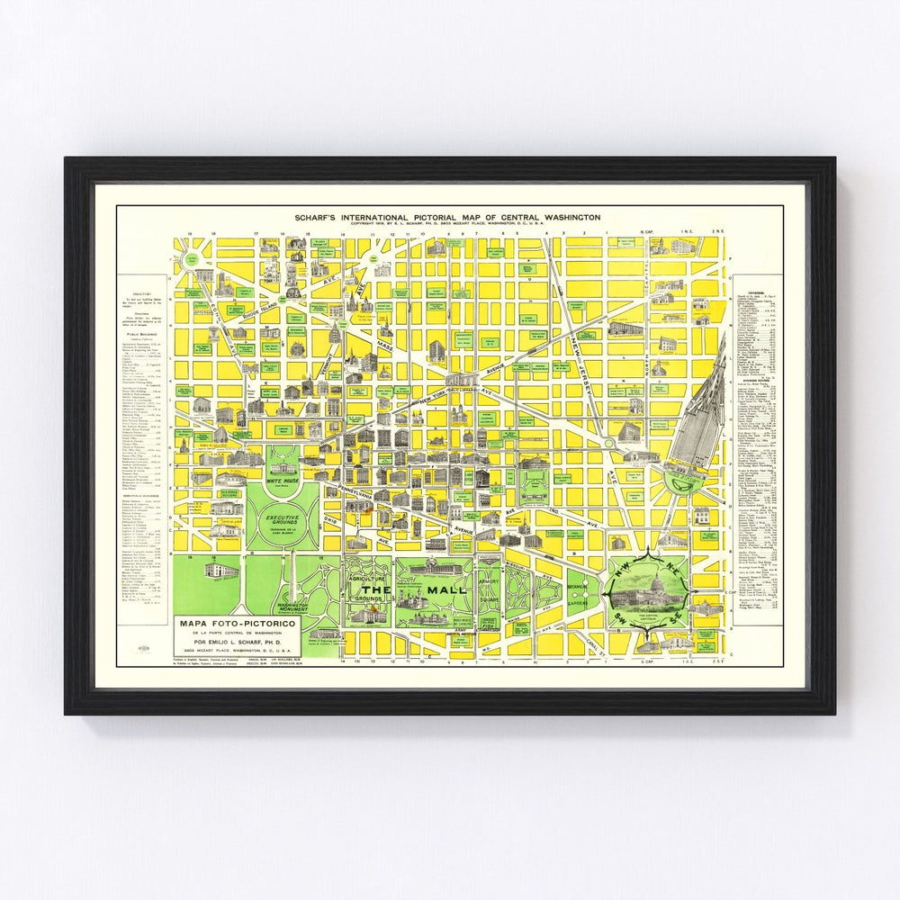 Washington Vintage Map 1919