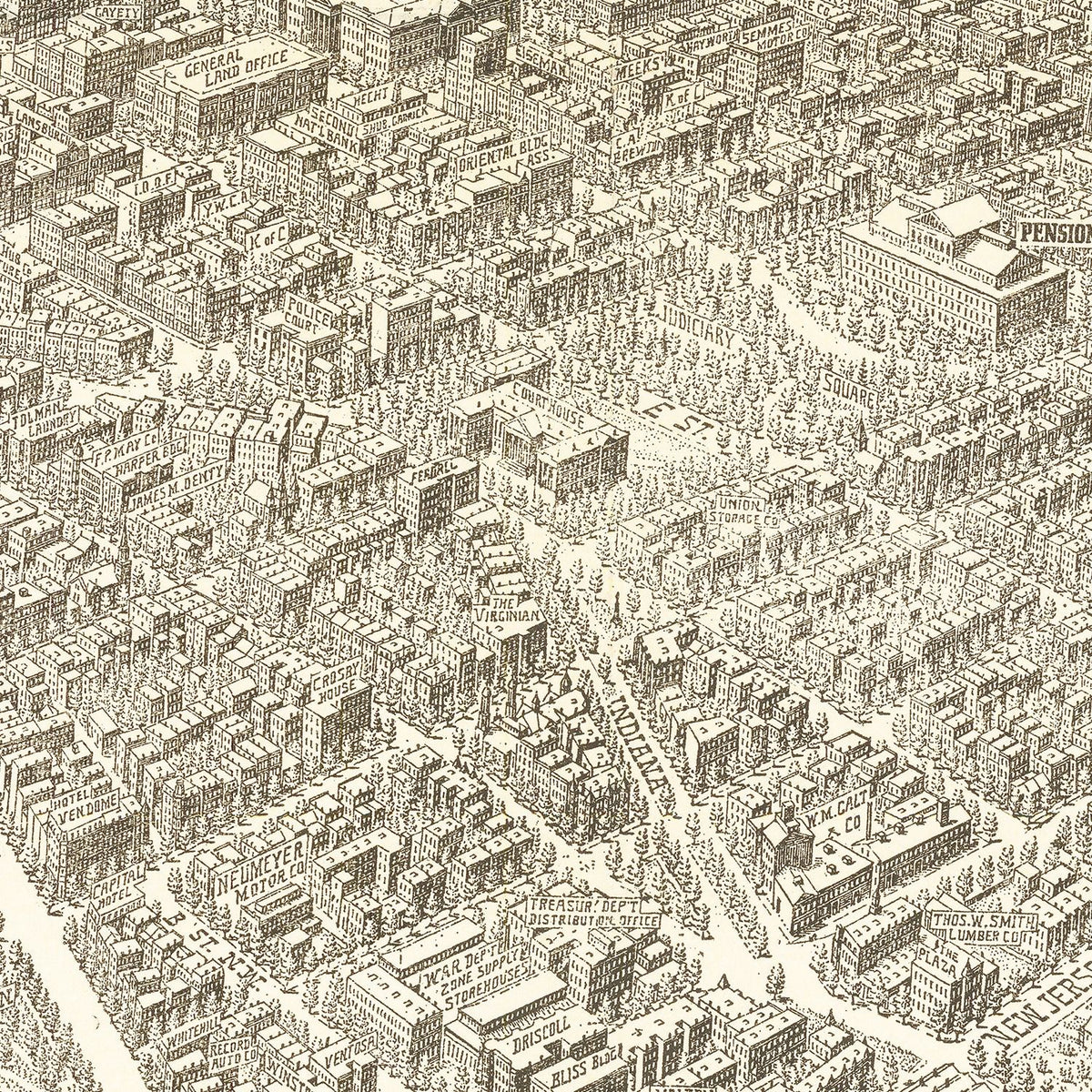 Restored historic details from the 1923 city map of Washington, DC