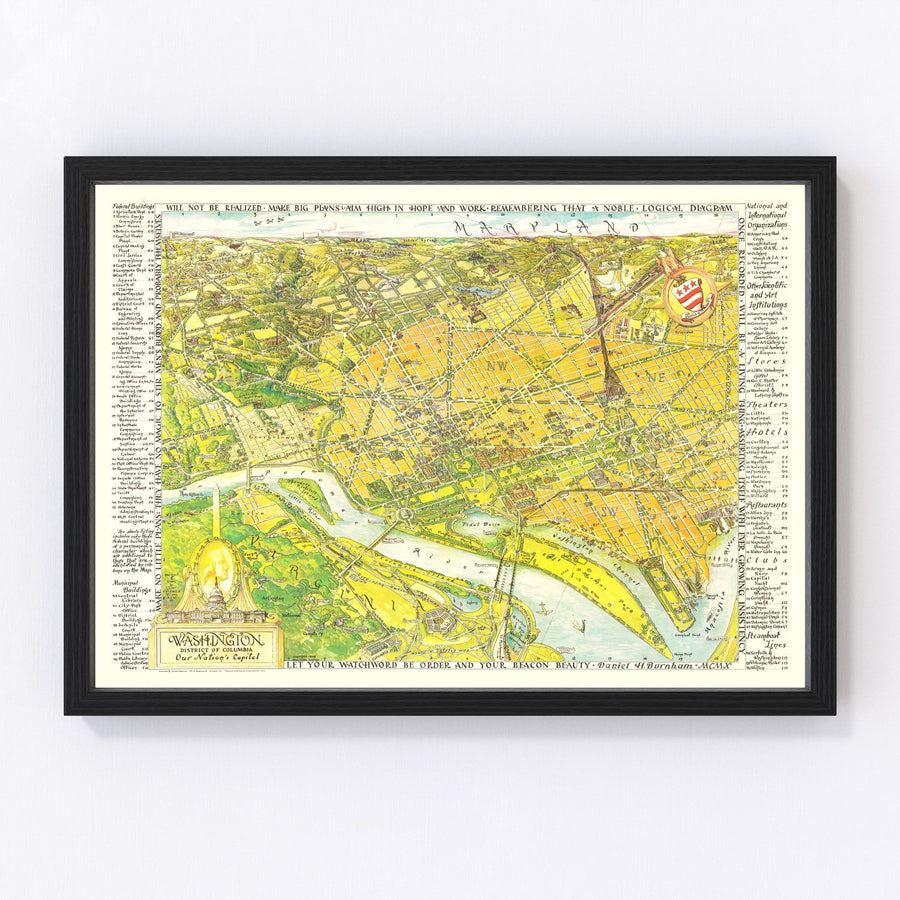 Washington Vintage Map 1948