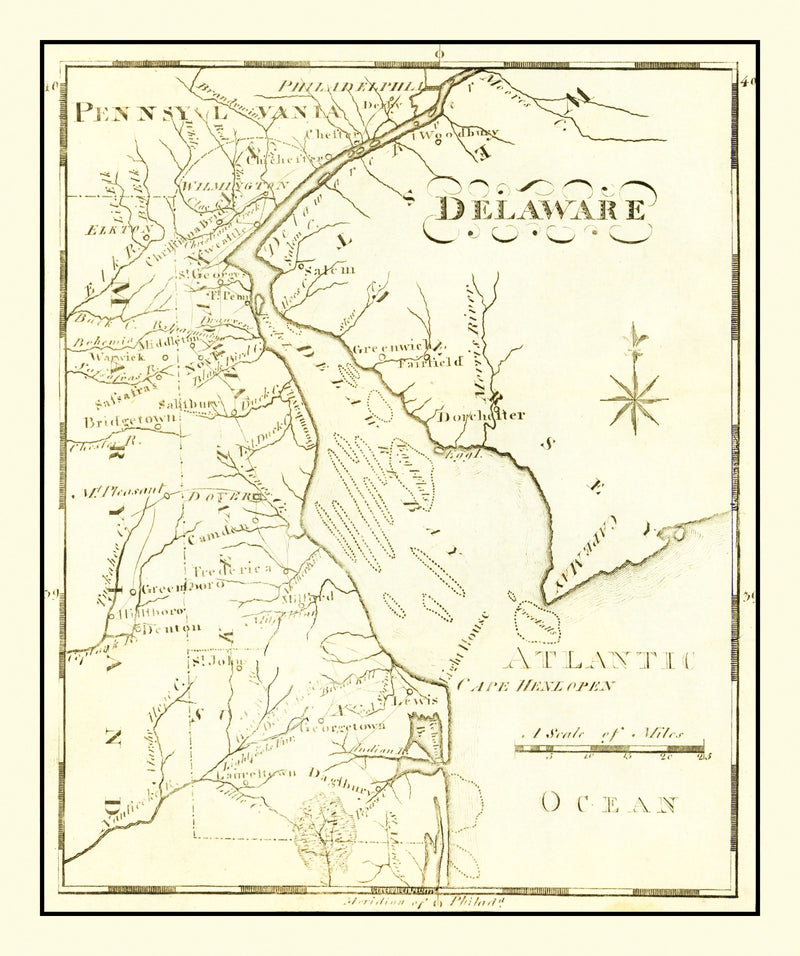 Size comparison using Vintage Map of Delaware 1795