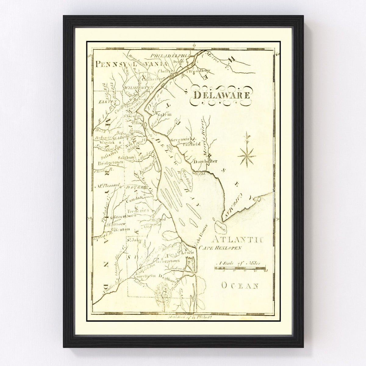 Delaware Vintage Map 1795