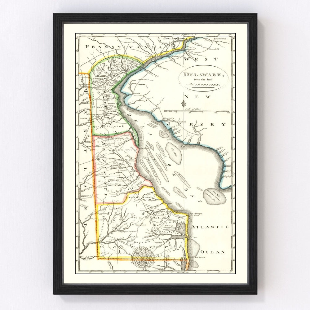 Delaware Vintage Map 1814