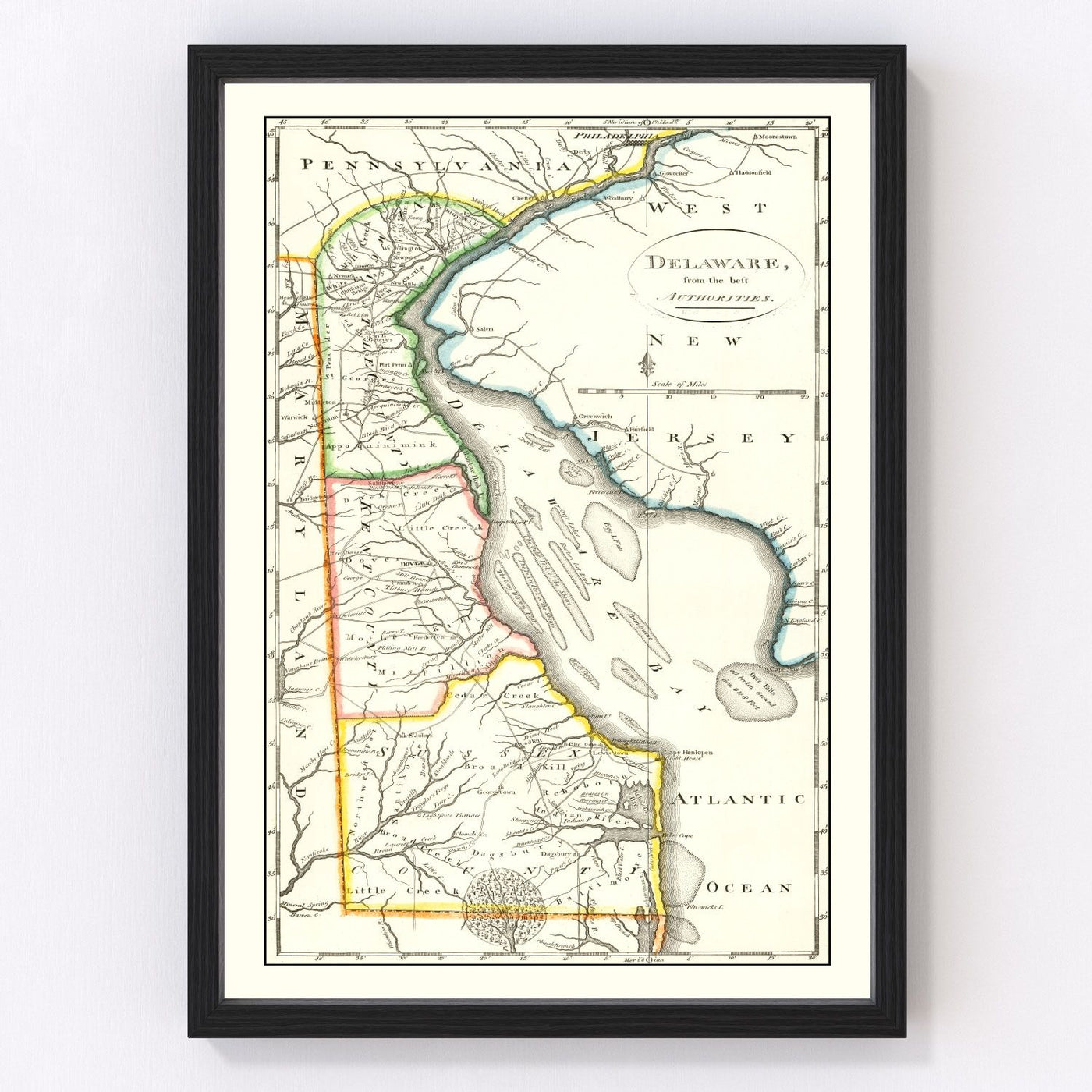 Delaware Vintage Map 1814