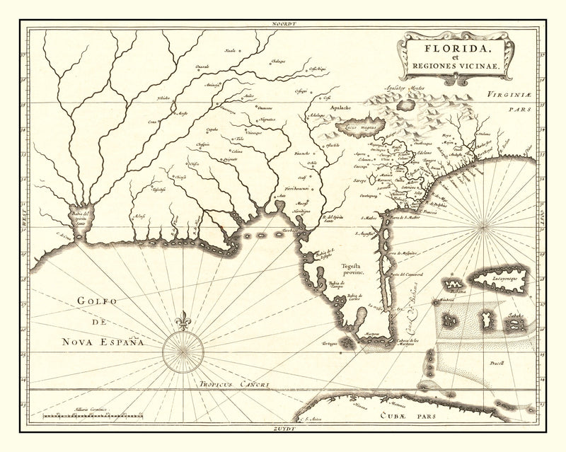 Size comparison using Vintage Map of Florida 1834