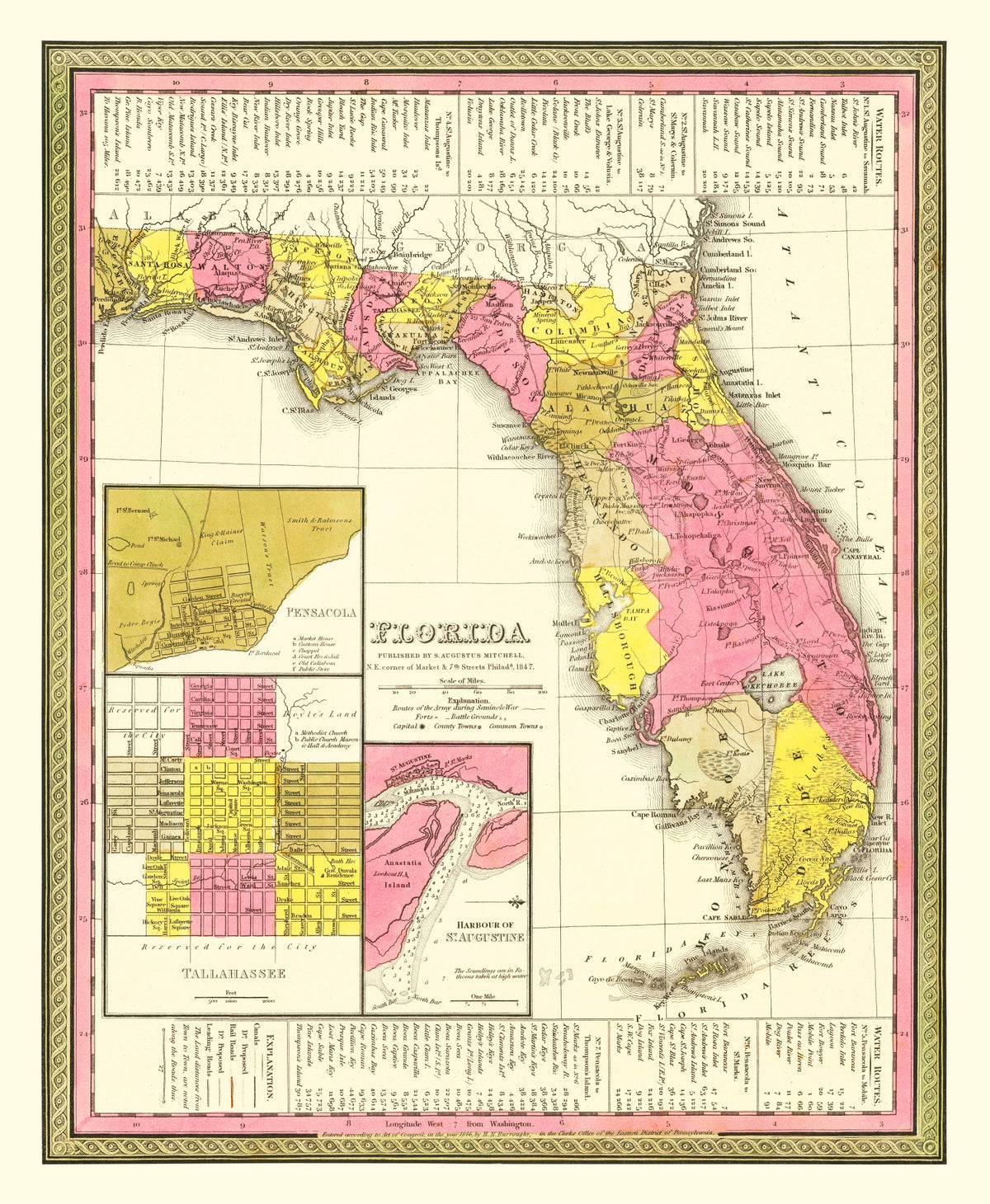 Preview of Vintage Map of Florida 1847