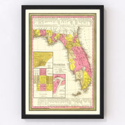Florida Vintage Map 1847
